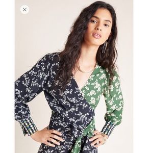 Kachel x Anthropolgie Floral Wrap Blouse (NWT)